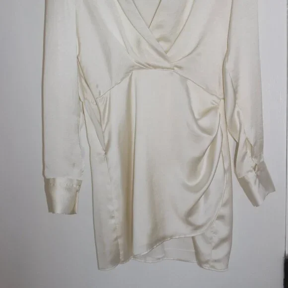 Zara Long Sleeve Satin Dress - Worn Once - Picture 3 of 5
